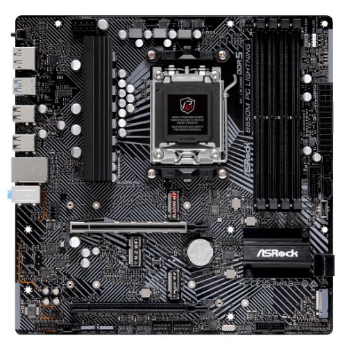 Asrock B650M PG LIGHTNING AMD B650 AM5 Micro ATX 4 DDR5 HDMI DP 2.5G LAN PCIe4 3x M.2