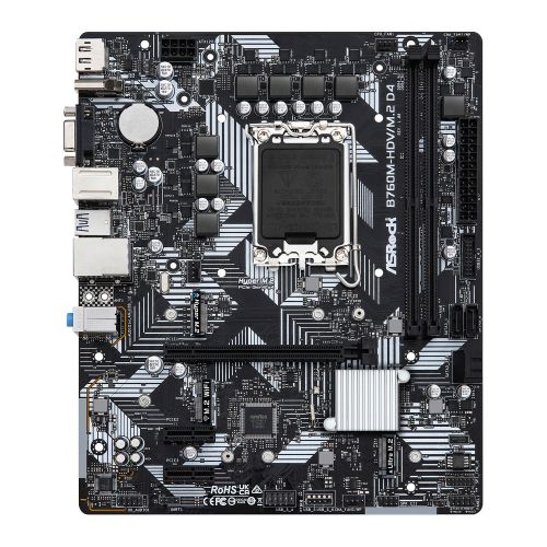 Asrock B760M-HDV/M.2 D4 Intel B760 1700 Micro ATX 2 DDR4 VGA HDMI DP GB LAN PCIe4 2x M.2