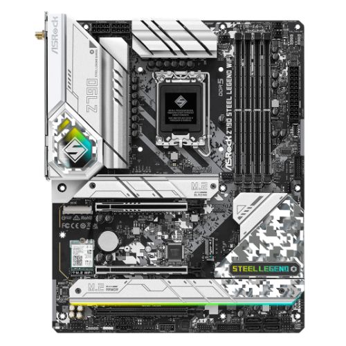 Asrock Z790 STEEL LEGEND WIFI Intel Z790 1700 ATX 4 DDR5 HDMI DP eDP Wi-Fi 6E 2.5G LAN PCIe5 RGB 5x M.2