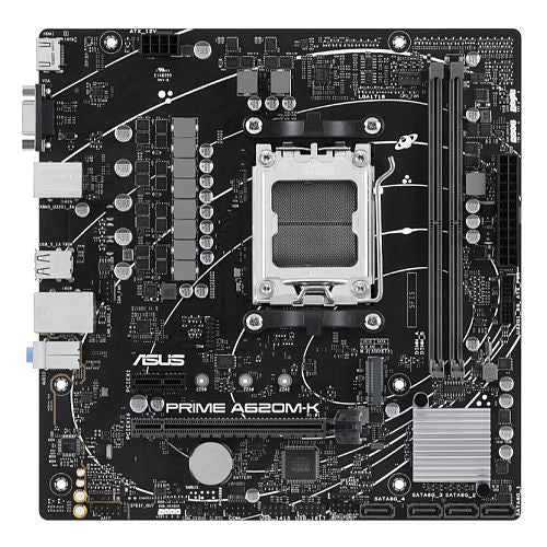 Asus PRIME A620M-K AMD A620 AM5 Micro ATX 2 DDR5 VGA HDMI GB LAN PCIe4 1x M.2