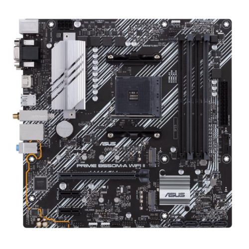 Asus PRIME B550M-A WIFI II AMD B550 AM4 Micro ATX 4 DDR4 VGA DVI HDMI Wi-Fi PCIe4 2x M.2