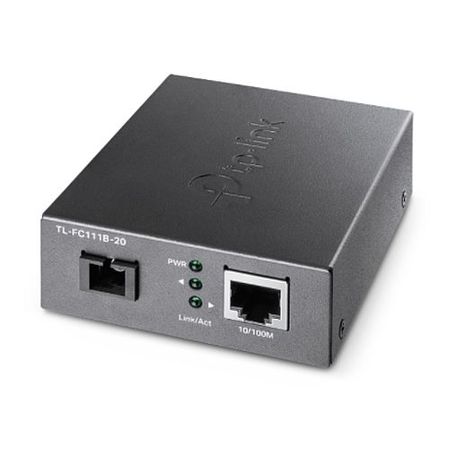 TP-LINK (TL-FC111B-20) 10/100 Mbps WDM Media Converter up to 20km 802.3u 10/100Base-TX 100Base-FX Single-Mode Half-Duplex/Full-Duplex