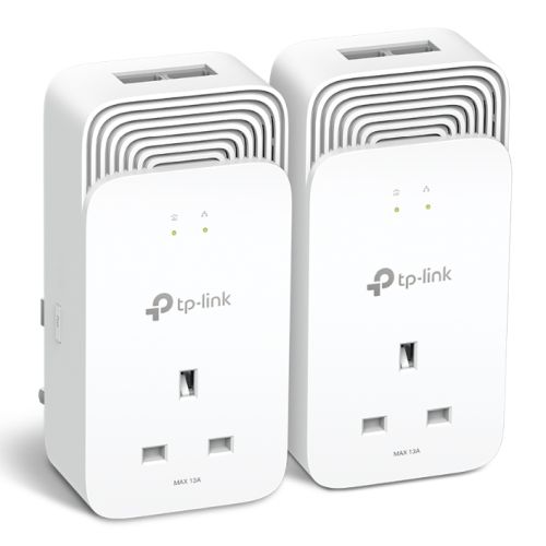 TP-LINK (PG2400P KIT) Wired 1428Mbps G.hn2400 Powerline Adapter Kit AC Pass Through 2-Port Power Saving Mode