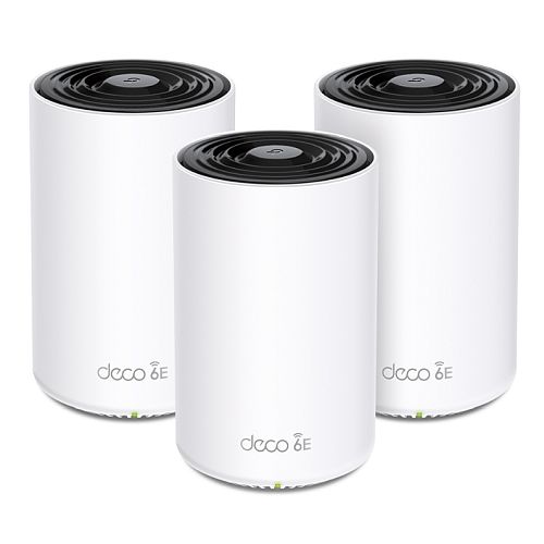 TP-LINK (DECO XE75 PRO) AXE5400 Wi-Fi 6E Tri-Band Mesh System 3 Pack AI-Driven Mesh 2.5G & Dual GB LAN per Unit Voice Control