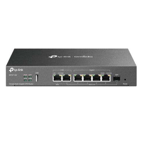 TP-LINK (ER707-M2) Omada Multi-Gigabit VPN Router Omada SDN 2x 2.5G Ports Up to 6x WAN SFP Port Extensive Security Features