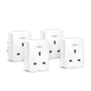 TP-LINK (TAPO P100 4-Pack) Mini Smart Wi-Fi Socket Remote Access Scheduling Away Mode Voice Control