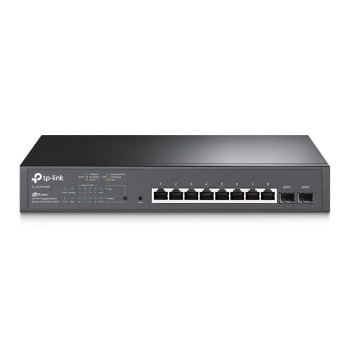 TP-LINK (SG2210MP) JetStream 10-Port Gigabit Smart Switch with 8-Port PoE+ 2 GB SFP Slots Rackmountable