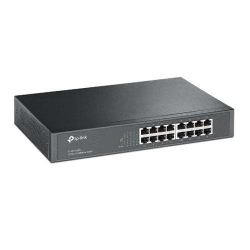 TP-LINK (TL-SF1016DS) 16-Port 10/100Mbps Unmanaged Desktop/Rackmount Switch 13-inch Steel Case