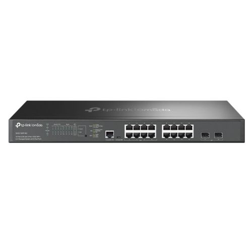 TP-LINK (SG3218XP-M2) Omada 16-Port 2.5G and 2-Port 10GE SFP+ L2+ Managed Switch with 8-Port PoE+ Rackmountable