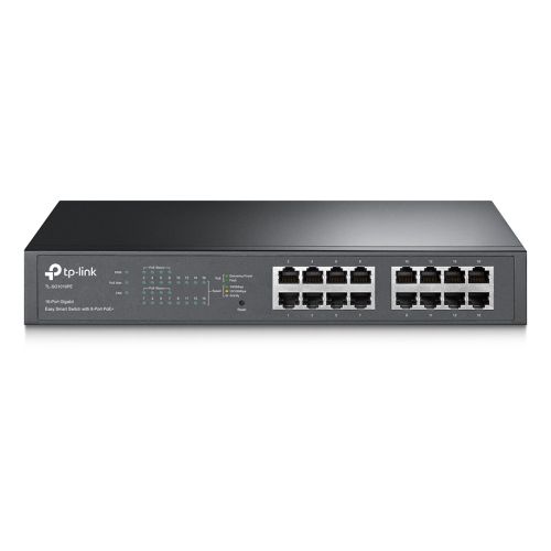 TP-LINK (TL-SG1016PE) 16-Port Gigabit Easy Smart Desktop/Rackmount Switch 8-Port PoE+ Metal