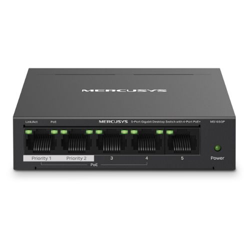 Mercusys (MS105GP) 5-Port Gigabit Desktop Switch with 4-Port PoE+ Steel Case