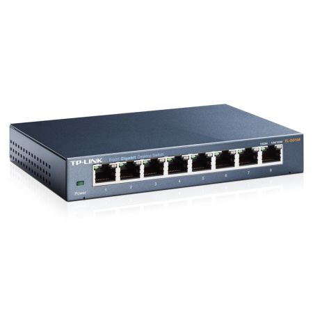 TP-LINK (TL-SG108) 8-Port Gigabit Unmanaged Desktop Switch Steel Case