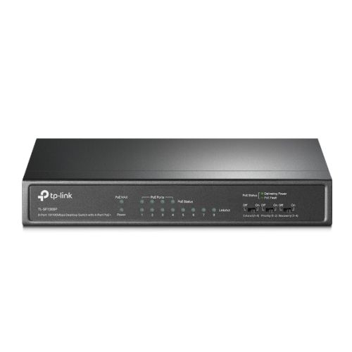TP-LINK (TL-SF1008P) 8-Port 10/100Mbps Unmanaged Desktop Switch 4-Port PoE+ Steel Case