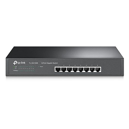 TP-LINK (TL-SG1008) 8-Port Gigabit Unmanaged Desktop/Rackmount Switch Steel Case