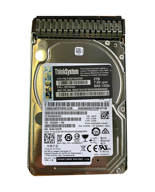 1VD200-156 Lenovo 2TB 7200RPM SAS 12Gbps Hot Swap 2.5-Inch Hard Drive