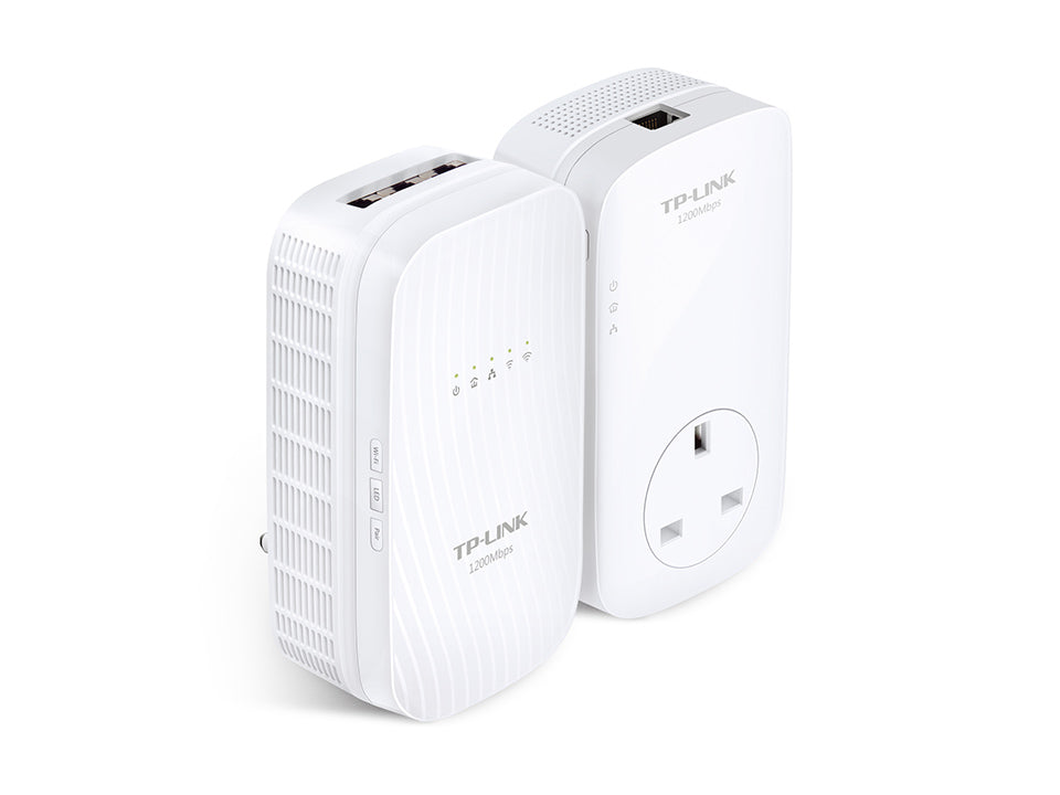 TL-WPA9610KIT | TP-Link Powerline AV2000 Gigabit Powerline ac Wi-Fi Kit bridge GigE HomePlug AV (HPAV) HomePlug AV (HPAV) 2.0 IEEE 1901 802.11a/b/g/n/ac Dual Band wall-pluggable