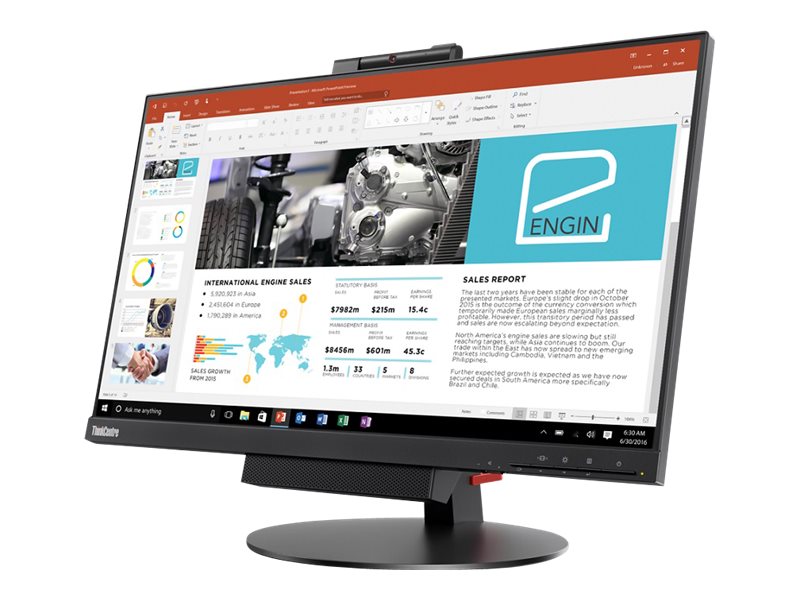 10QYPAT1UK | Lenovo ThinkCentre Tiny-in-One 24 Gen 3 LED monitor 23.8" (23.8" viewable) 1920 x 1080 Full HD (1080p) IPS 250 cd/m² 1000:1 4 ms DisplayPort speakers Black