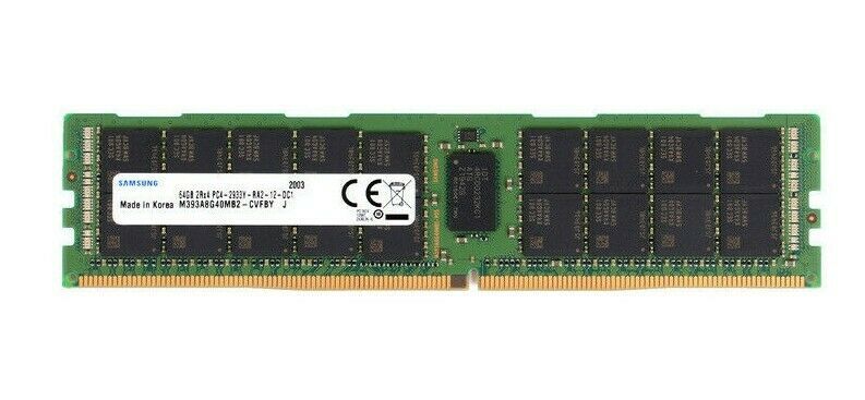 M393A8G40MB2-CVFC0 Samsung 64GB DDR4 2933MHz PC4-23400 Reg ECC CL21 DIMM 1.2V Quad Rank Memory Module