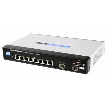 SRW2008MP | Linksys 8-Port 10/100/1000 RJ-45 Ports Ethernet Switch and 2 Shared MiniGBIC Slots with WebView and Maximum POE