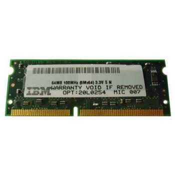 20L0254 Lenovo 64MB SODIMM Non Parity PC 100 100Mhz Memory