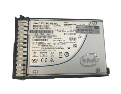 764911-001 | HP 1.2TB DC P3500 Series MLC PCI Express 3.0 x4 NVMe PLP U.2 2.5" Internal Solid State Drive