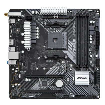 Asrock B450M/AC R2.0 AMD B450 AM4 Micro ATX 4 DDR4 HDMI GB LAN AC Wi-Fi 1x M.2