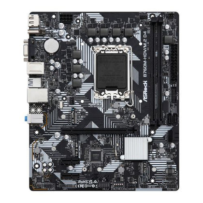 Asrock B760M-HDV/M.2 D4 Intel B760 1700 Micro ATX 2 DDR4 VGA HDMI DP GB LAN PCIe4 2x M.2