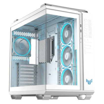 Asus TUF Gaming GT502 Horizon ARGB Case w/ Glass Front & Side ATX Dual Chamber Modular Design 4x ARGB Fans USB-C 20Gbps Carry Handles White