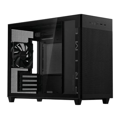 Asus Prime AP201 Gaming Case w/ Tempered Glass Window Micro ATX USB-C Tool-free Panels 338mm GPU & 360mm Radiator Support Black