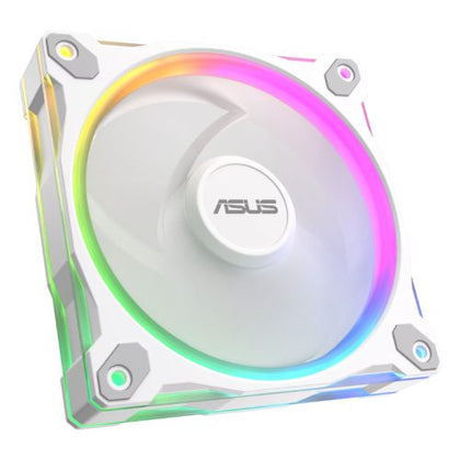 Asus Prime MR120 ARGB 12cm PWM Case Fan Sleeve Bearing 28mm Frame Dual-Sided Lighting 1600 RPM White