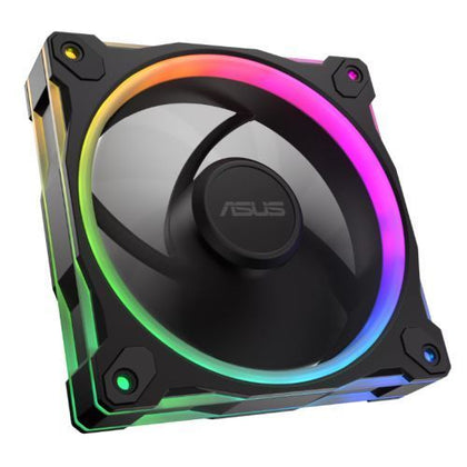 Asus Prime MR120 ARGB Reverse Blade 12cm PWM Case Fan Sleeve Bearing 28mm Frame Dual-Sided Lighting 1600 RPM Black