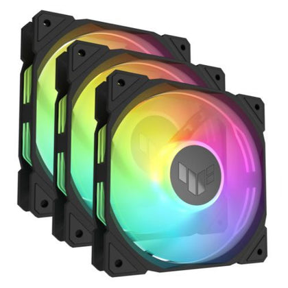 Asus TUF Gaming TR120 ARGB 12cm PWM Case Fans (3 Pack) Hydraulic Bearing 28mm Frame Double-layer LED Matrix Design 2000 RPM Black