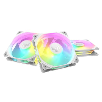 Asus TUF Gaming TR120 ARGB Reverse Blade 12cm PWM Case Fans (3 Pack) Hydraulic Bearing 28mm Frame Double-layer LED Matrix Design 2000 RPM White