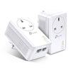 TP-LINK (TL-PA7027P KIT) AV1000 GB Powerline Adapter Kit 2-Port AC Pass Through