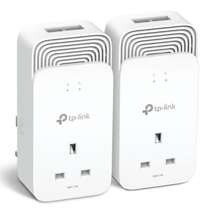 TP-LINK (PG2400P KIT) Wired 1428Mbps G.hn2400 Powerline Adapter Kit AC Pass Through 2-Port Power Saving Mode
