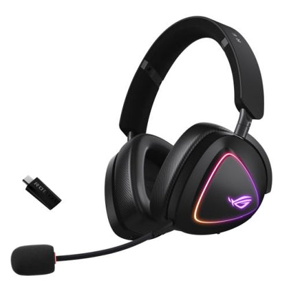 Asus ROG DELTA II Tri-Mode Wireless Gaming Headset 2.4GHz/Btooth/3.5mm Jack 50mm Titanium Drivers DualFlow Audio 110-Hour Battery RGB