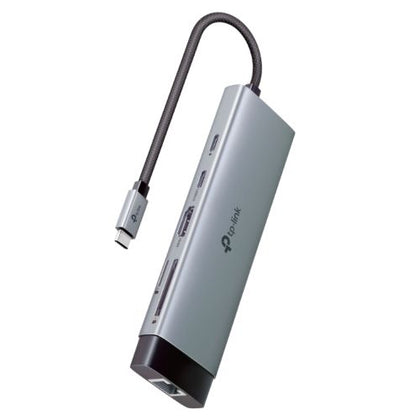 TP-LINK (UH9120C) 9-in-1 USB-C Hub - 1x USB-C (PD 100W) 1x USB-C 5Gbps 3x USB-A 5Gbps 1x HDMI 1x LAN SD/microSD Mains Powered