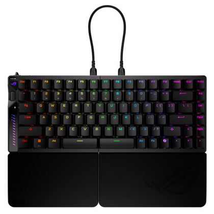 Asus ROG FALCATA Compact 75% Split RGB Gaming Keyboard Wireless/Btooth/USB Magnetic Switches Rapid Trigger Multi-Function Wheel Black