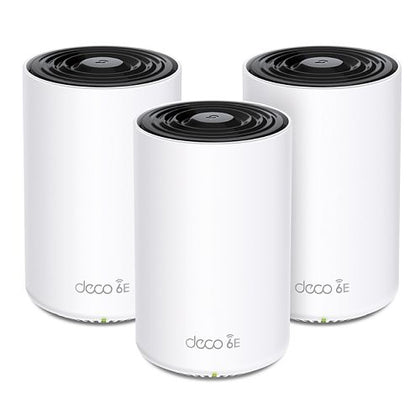 TP-LINK (DECO XE75 PRO) AXE5400 Wi-Fi 6E Tri-Band Mesh System 3 Pack AI-Driven Mesh 2.5G & Dual GB LAN per Unit Voice Control