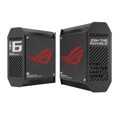 Asus (GT6 2-Pack Black) ROG Rapture AX10000 Tri-Band Gaming Mesh Wi-Fi 6 System 2.5G LAN AiMesh RangeBoost Plus AiProtection Pro RGB