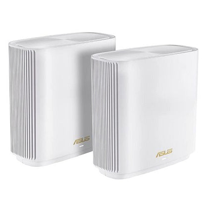 Asus (ZenWiFi XT9) AX7800 Tri-Band Wi-Fi 6 Mesh System 2 Pack 160MHz Bandwidth 2.5G WAN USB Parental Controls White