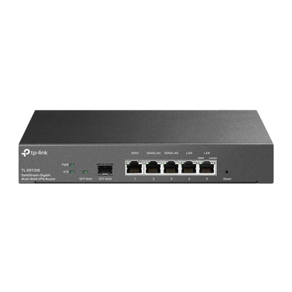 TP-LINK (TL-ER7206) SafeStream Gigabit Multi-WAN VPN Router Omada SDN 5x GB LAN Up to 4x WAN SFP Port Abundant Security Features