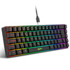 68 Keys Gaming Keyboard USB Wired Portable 20 RGB Backlight Keyboard for Windows Laptops Computer
