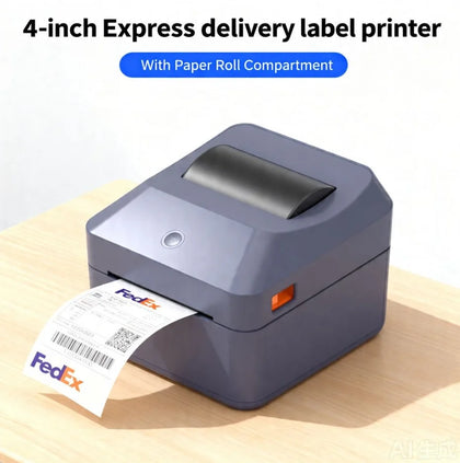 4x6 Shipping Label Printer with Paper Roll Compartment USPS/FedEx/UPS Barcode Label 4 Inch Express Label Thermal Printer