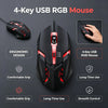 Latest High-Quality Ergonomic Gaming Mouse, Suitable for Desktop and Laptop Computers, 4-Button USB RGB Backlit Mouse