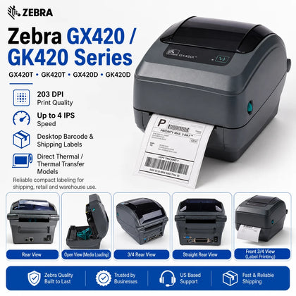 ZEBRA GX420T GK420T GX420D GK420D desktop barcode printer Thermal Transfer Desktop Printer 203dpi