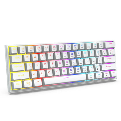 60% Wired Mechanical Keyboard RGB Gaming Office Supplies Keyboards Ergonomic mini USB Teclado gamer Tastiera Meccanica White