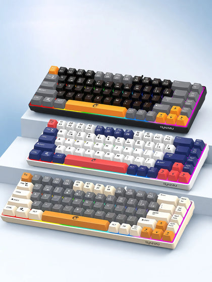 68-Key Mini Mechanical Usb Wired Gaming Keyboard, RGB Backlit Multi-Color, for Windows PC/Desktop/Laptops