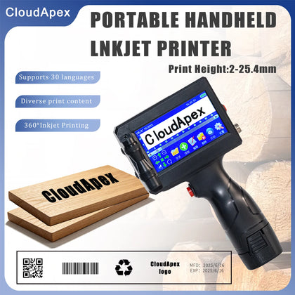 P7 25.4mm Portable Handheld Inkjet Printer for QR Barcode Batch Date Number Logo Expiry Date Coding Inkjet Coding Machine