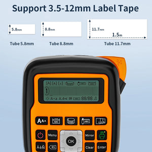 Industrial Label Printer Portable Electronic Labeller 203dpi Compatible for Brother Heat Shrink Tube Printer for Wraping Cabel